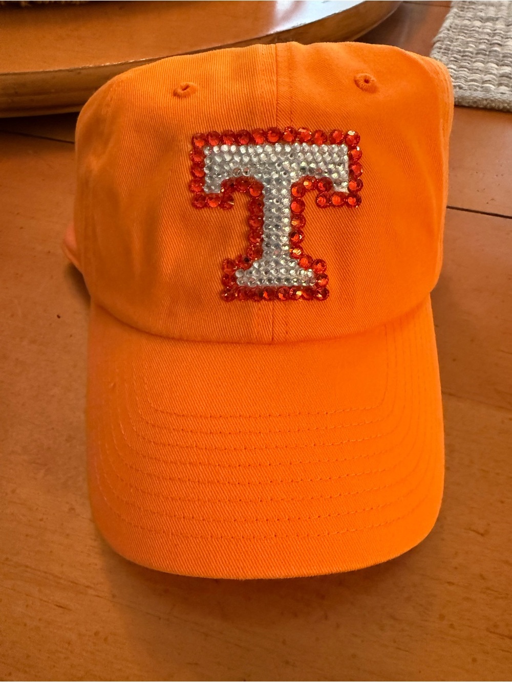 New UT Orange Baseball Cap with Rhinestone 'T' Accent